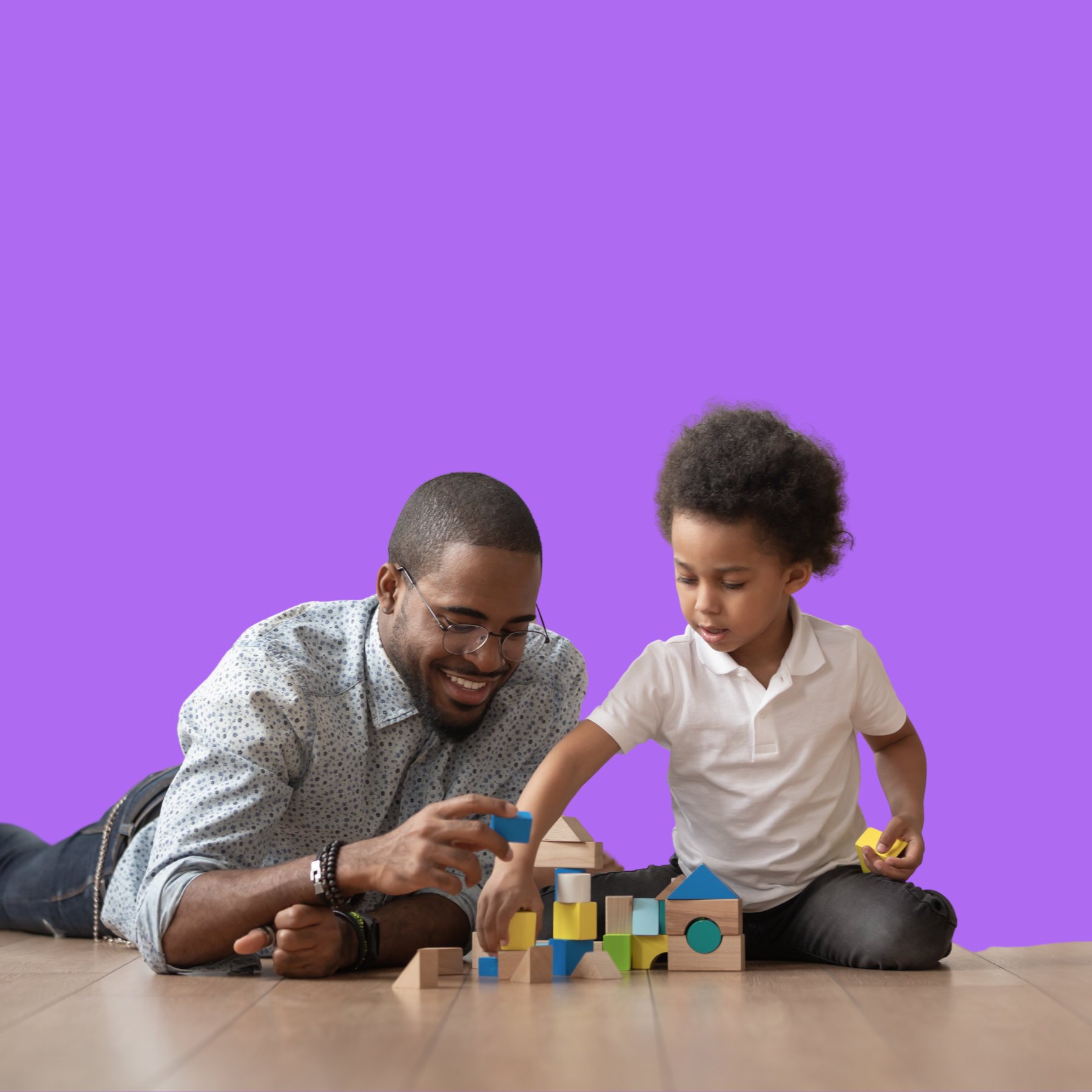 kid and dad playing